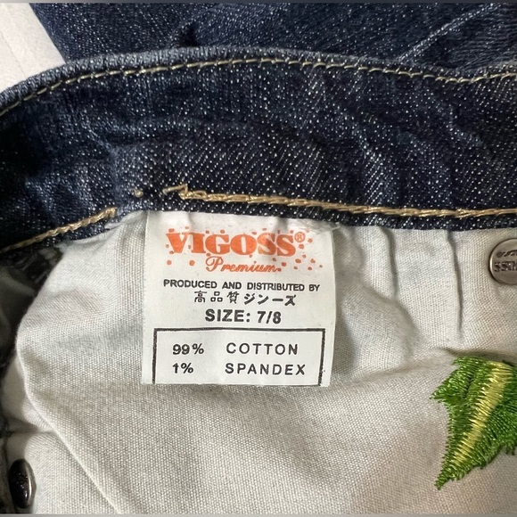 Vigoss Premium Jeans Bootcut Womens juniors SZ 7/8 Distressed Embroidered J1 - Picture 6 of 12